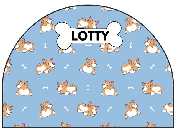 PIPPER. Ochranná textilní nálepka na zeď - Oblouk - Corgi Velikost: 120x96cm, Jméno: Bez jména