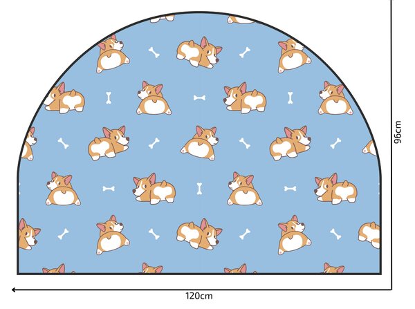 PIPPER. Ochranná textilní nálepka na zeď - Oblouk - Corgi Velikost: 120x96cm, Jméno: Bez jména