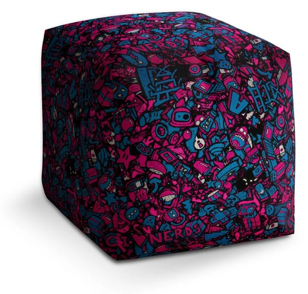Sablio Taburet Cube Kreslené obrázky - 40x40x40 cm