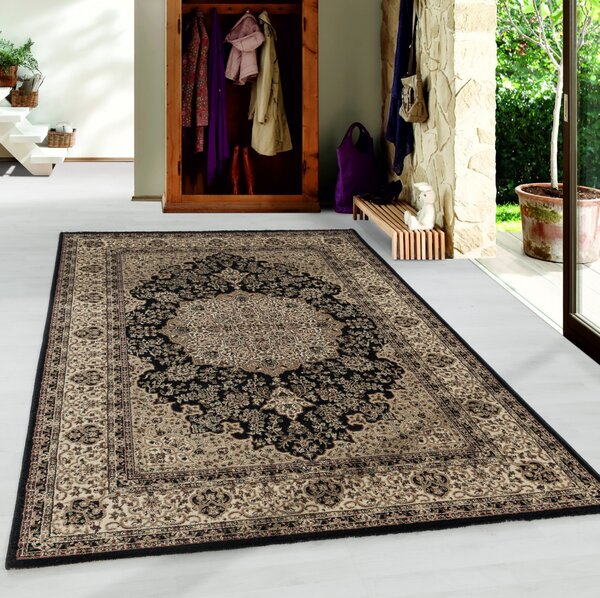 Ayyildiz, Kusový koberec Kashmir 2608 black, 120x170, černá, chodba / předsíň