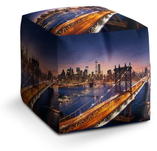 Sablio Taburet Cube Most v New Yorku - 40x40x40 cm