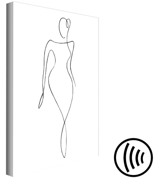 Obraz Tvar ženské siluety (1-dílný) - Černobílý náčrt postavy