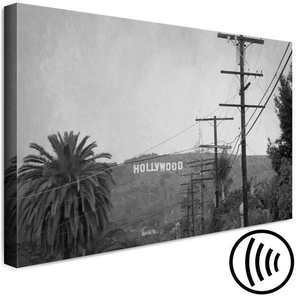 Obraz Fotografie horského Hollywoodu (1-dílný) - Černobílé město USA