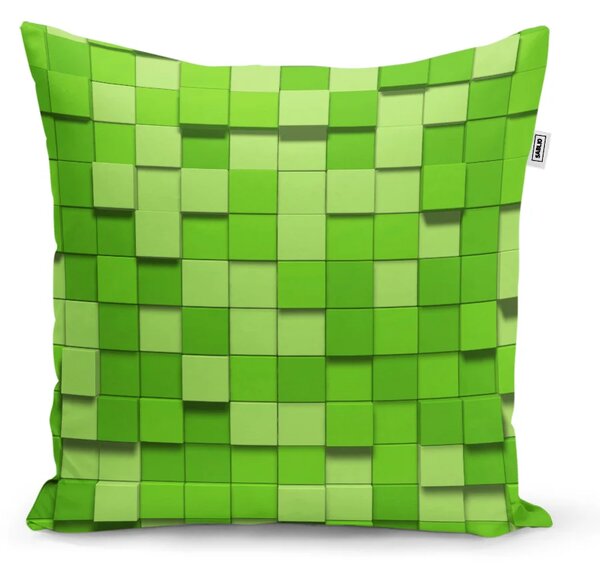 Sablio Polštář Green Blocks 3D - 40x40 cm