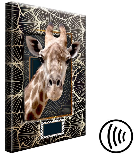 Obraz Portrét žirafy (1-dílný) - Zvíře na pozadí textury s motivem vzorů