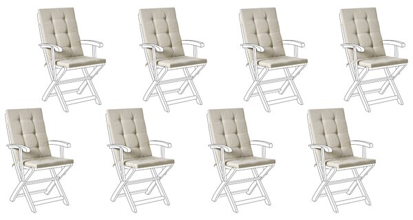 Sada 8 polstrů na opěradlo/sedadlo MAUI PREMIUM Taupe