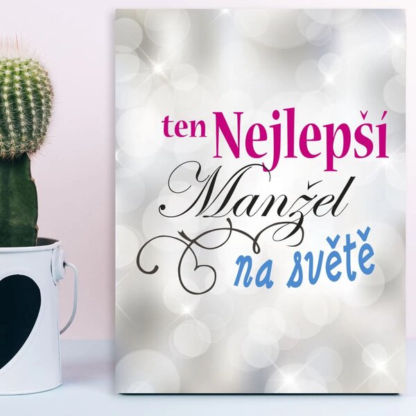 Sablio Dárková cedulka Ten nejlepší manžel na světě: 30x40 cm