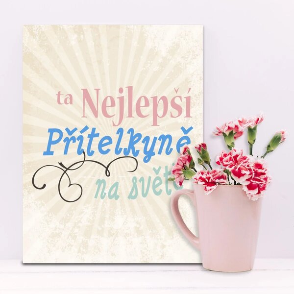 Sablio Dárková cedulka Ta nejlepší přítelkyně na světě: 30x40 cm