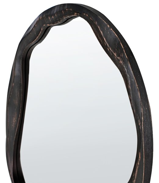 Zrcadlo LANGON 60 cm 60 cm Borovicové dřevo Tmavě hnědá