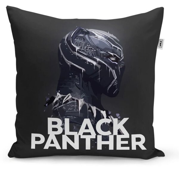 Sablio Polštář BLACK PANTHER z profilu Černý - 40x40 cm