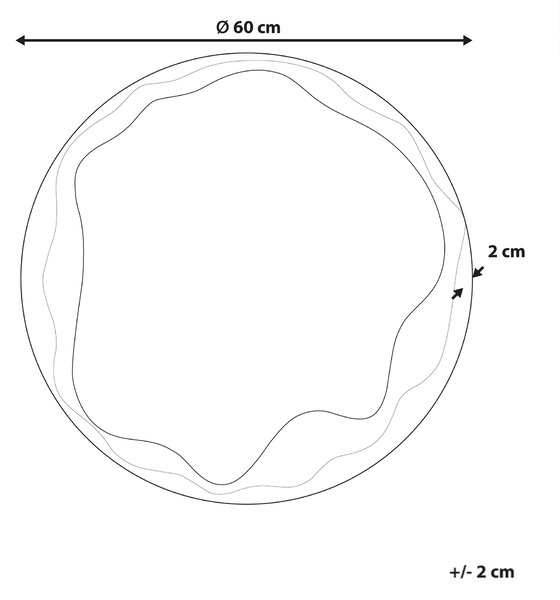 Zrcadlo LANGON 60 cm 60 cm Borovicové dřevo Tmavě hnědá