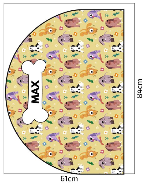 PIPPER. Ochranná textilní nálepka na zeď - Oblouk - Barevní psi Velikost: 83x60cm, Jméno: Se jménem