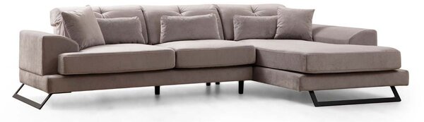 Šedá Rohová pohovka Frido pravý roh 308 – 190 × 100 × 92 cm ATELIER DEL SOFA