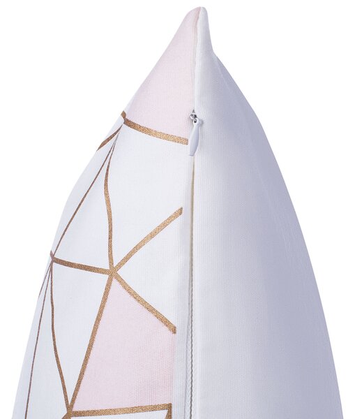 Sada 2 dekorativních polštářů CLARKIA Bavlna 45 x 45 cm Růžová Geometrický vzor