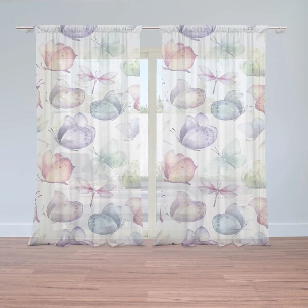 Sablio Záclony Slet motýlů: 2ks 150x250cm