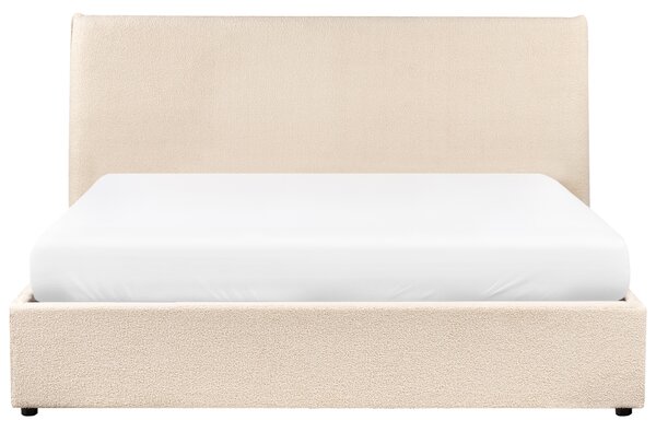 Postel s úložným prostorem Buklé LAVAUR 160 x 200 cm Béžová