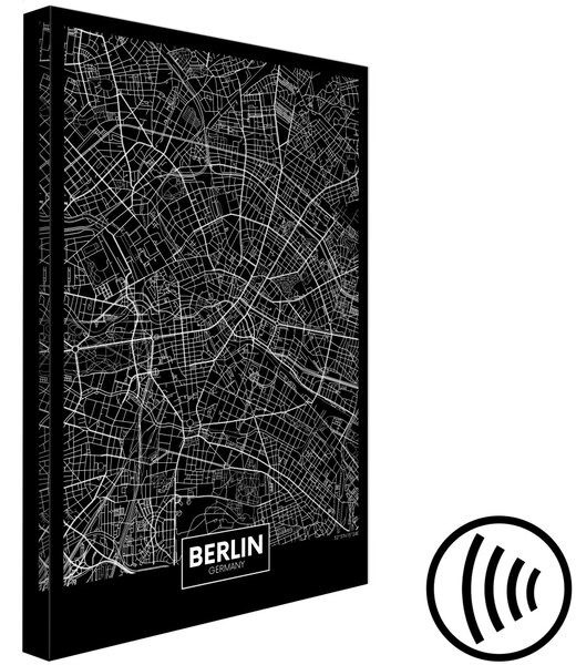 Obraz Uspořádání Berlína (1 díl) - Černobílá perspektiva mapy města