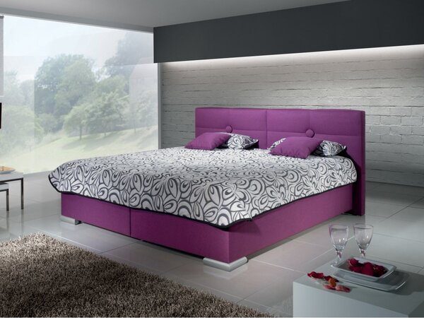 Čalouněná postel s úložným prostorem včetně polohovacího roštu FACILE Plocha spaní 180x200