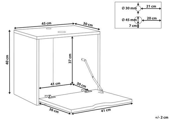 Nástěnná skříňka pod umyvadlo SUZANO 45 cm Černá