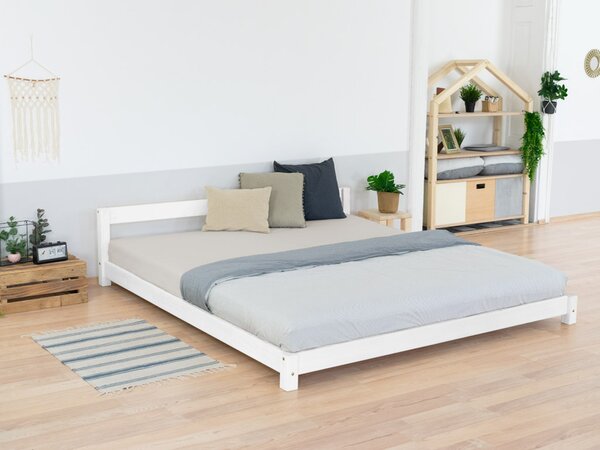 Benlemi Dvoulůžková dřevěná postel COMFY ve scandi stylu Rozměr postele: 160x200 cm, Barva hranolů: Bílá, Barva ploch: Bílá