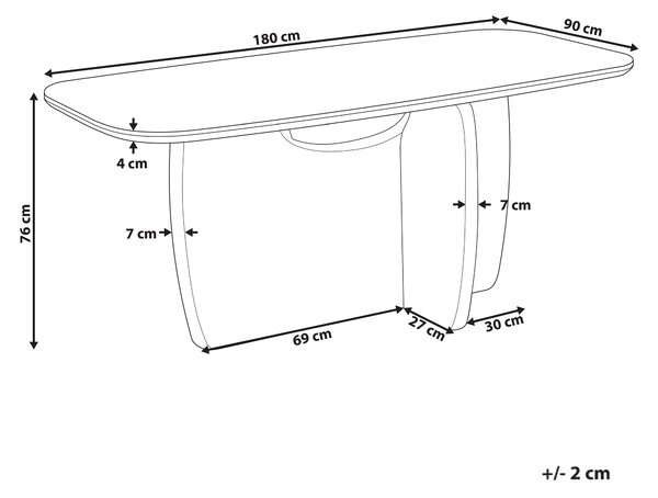 Jídelní stůl TRAVERS Travertinový efekt 180 cm 90 cm