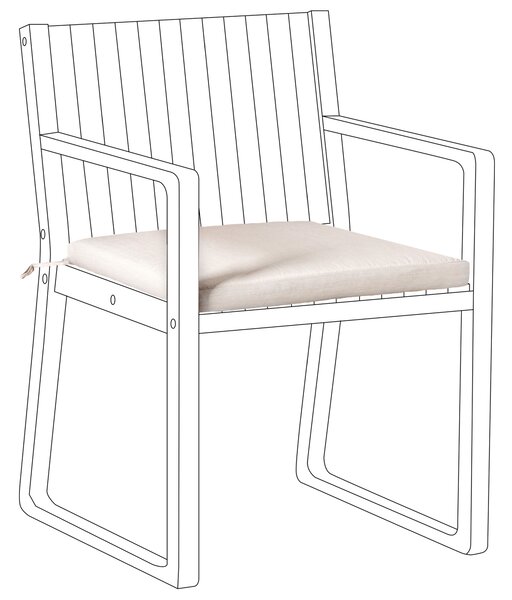 Polštář na zahradní židli SASSARI PREMIUM 46 x 46 cm Světle béžová
