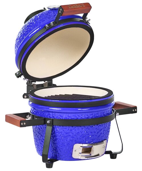 Mini gril na dřevěné uhlí KAMADO Keramika Modrá