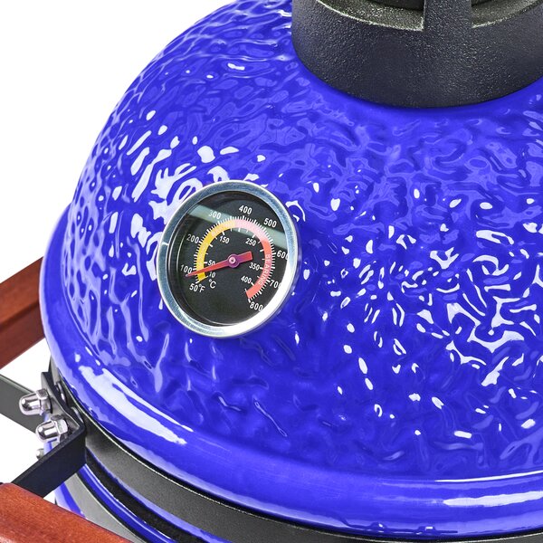 Mini gril na dřevěné uhlí KAMADO Keramika Modrá
