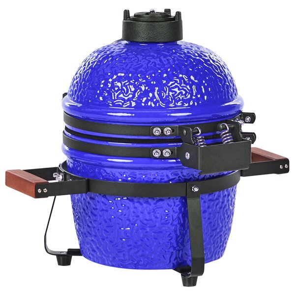 Mini gril na dřevěné uhlí KAMADO Keramika Modrá