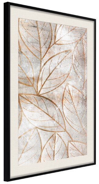 Artgeist Copper Leaves Velikosti (šířkaxvýška): 40x60, Finální vzhled: Černý rám s paspartou
