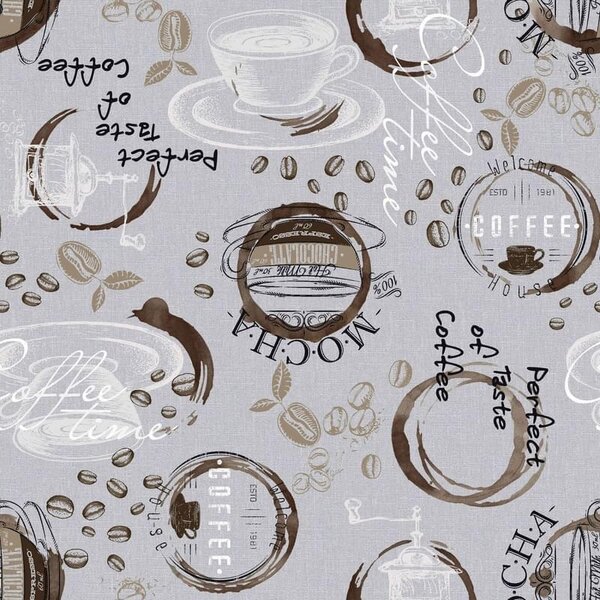 DekorTextil Ubrus s nešpinivou úpravou Perfect Coffee - šedý ROZMĚR: pr. 155 cm - kruh