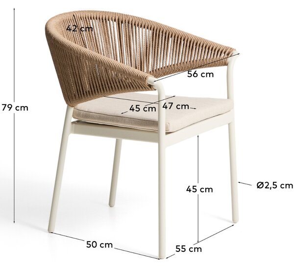 Kave Home Béžová zahradní židle Zuara s výpletem