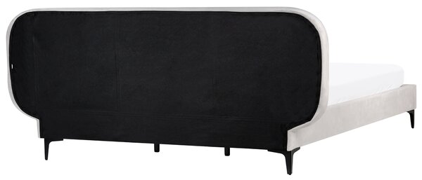 Postel Umělý samet SUZETTE 180 x 200 cm Světle šedá