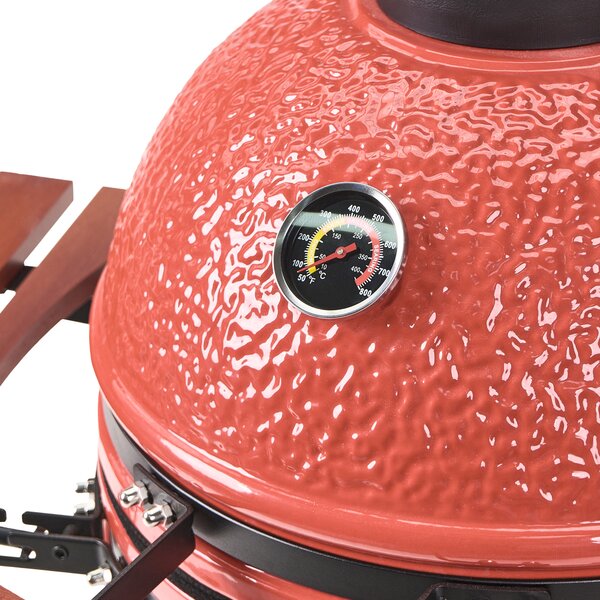 Gril na dřevěné uhlí KAMADO Keramika Červená