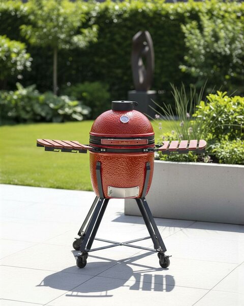 Gril na dřevěné uhlí KAMADO Keramika Červená