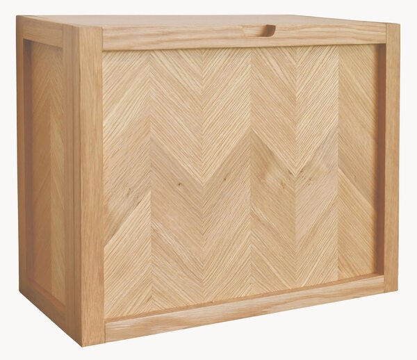 Nástěnný botník z dubového dřeva Herringbone