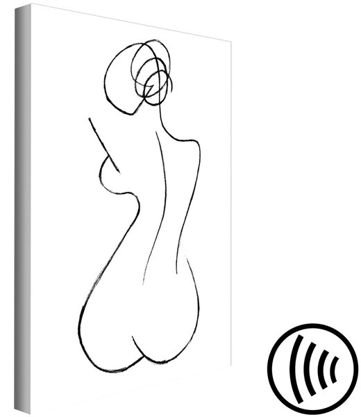 Obraz Symbol něhy (1-dílný) - silueta ženy na bílém pozadí