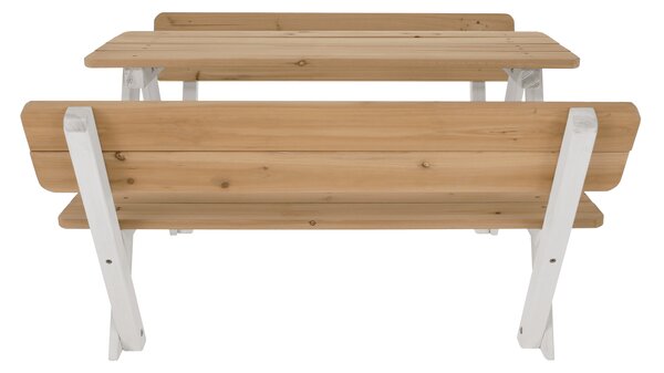 KONDELA Dětské zahradní sezení, dřevo, přírodní/bílá, ABALO