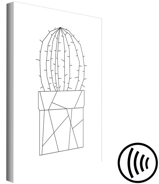 Obraz Grafický kaktus (1-dílný) svislý - květ s geometrickými tvary