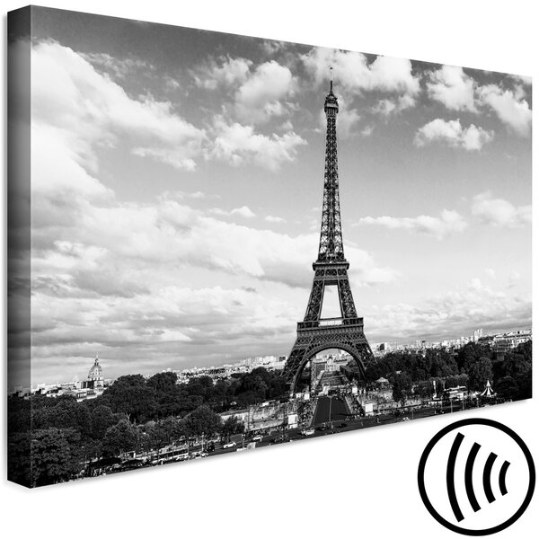 Obraz Černobílá Eiffelova věž (1-dílná) široká