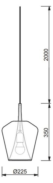 Mantra 8249 Elsa, závěs ve tvaru zvonu z bronzového skla 1xE27, průměr 22,5cm