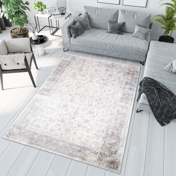 Makro Abra Kusový koberec pratelný VICTORIA 9311 Klasický pogumovaný krémový Rozměr: 80x150 cm