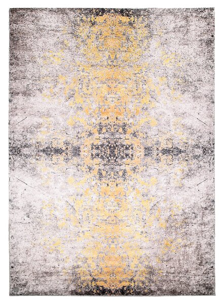 Makro Abra Kusový koberec pratelný VICTORIA 2107 pogumovaný krémový žlutý Rozměr: 80x150 cm