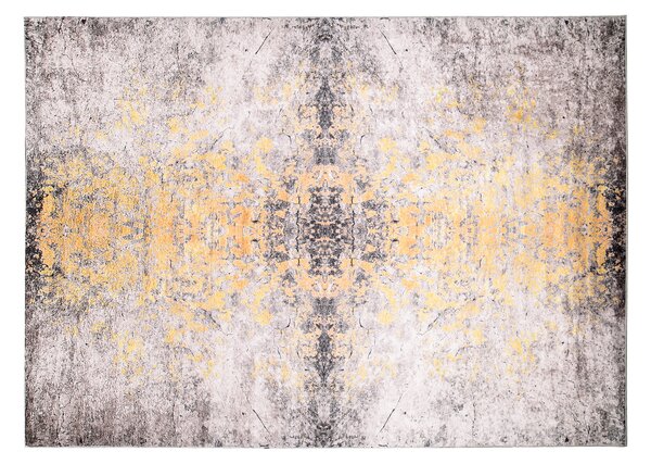 Makro Abra Kusový koberec pratelný VICTORIA 2107 pogumovaný krémový žlutý Rozměr: 80x150 cm