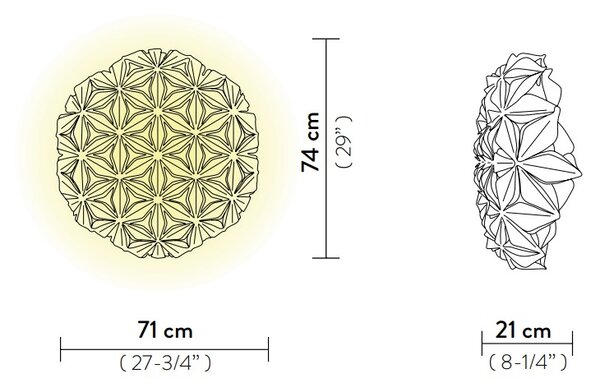 SLAMP LAVCL00CEW00000000EU C'est La Vie Large, bílé stropní designové svítidlo, 3x12W E27, prům. 74cm