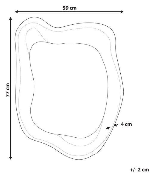 Zrcadlo SANTEC 59 cm 77 cm Zlatá