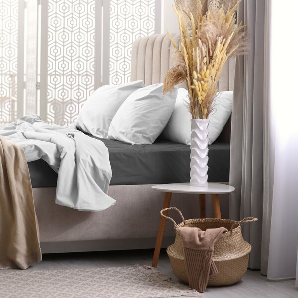 FROTÉ PROSTĚRADLO PREMIUM 90X200 CM TMAVĚŠEDÉ
