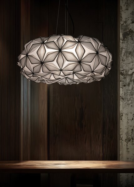 SLAMP LAVSL00CEB01B00000EU C'est La Vie Large, závěsné černé designové svítidlo s černým kabelem, 4x12W E27, prům. 70cm