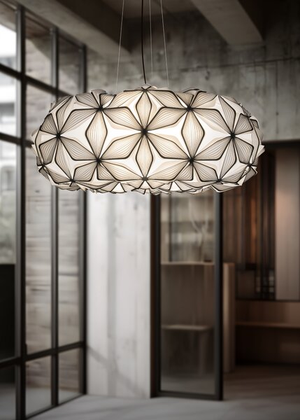 SLAMP LAVSL00CEB01B00000EU C'est La Vie Large, závěsné černé designové svítidlo s černým kabelem, 4x12W E27, prům. 70cm