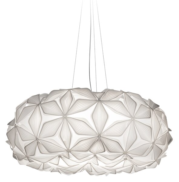 SLAMP LAVSL00CEW01T00000EU C'est La Vie Large, závěsné bílé designové svítidlo s čirým kabelem, 4x12W E27, prům. 70cm